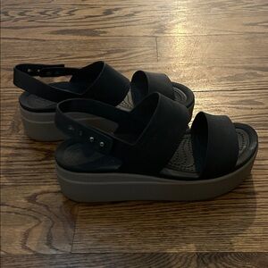 Stylish Black Platform Sandals